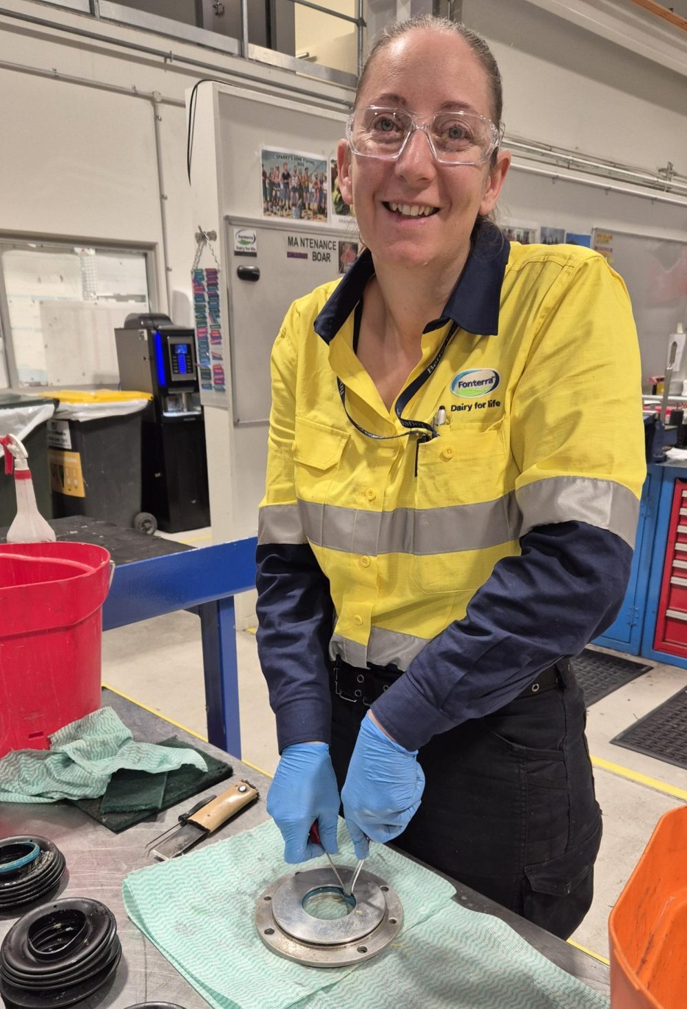 Woman working on laptop in home office